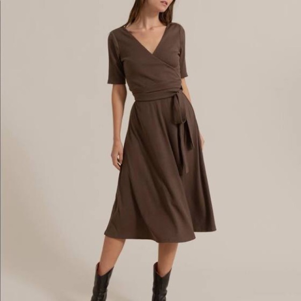 Modern Citizen Ruth Wrap-Front Dress 👗 Cocoa